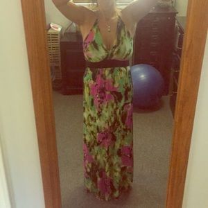 Women’s XL Tropical Maxi halter dress, XL